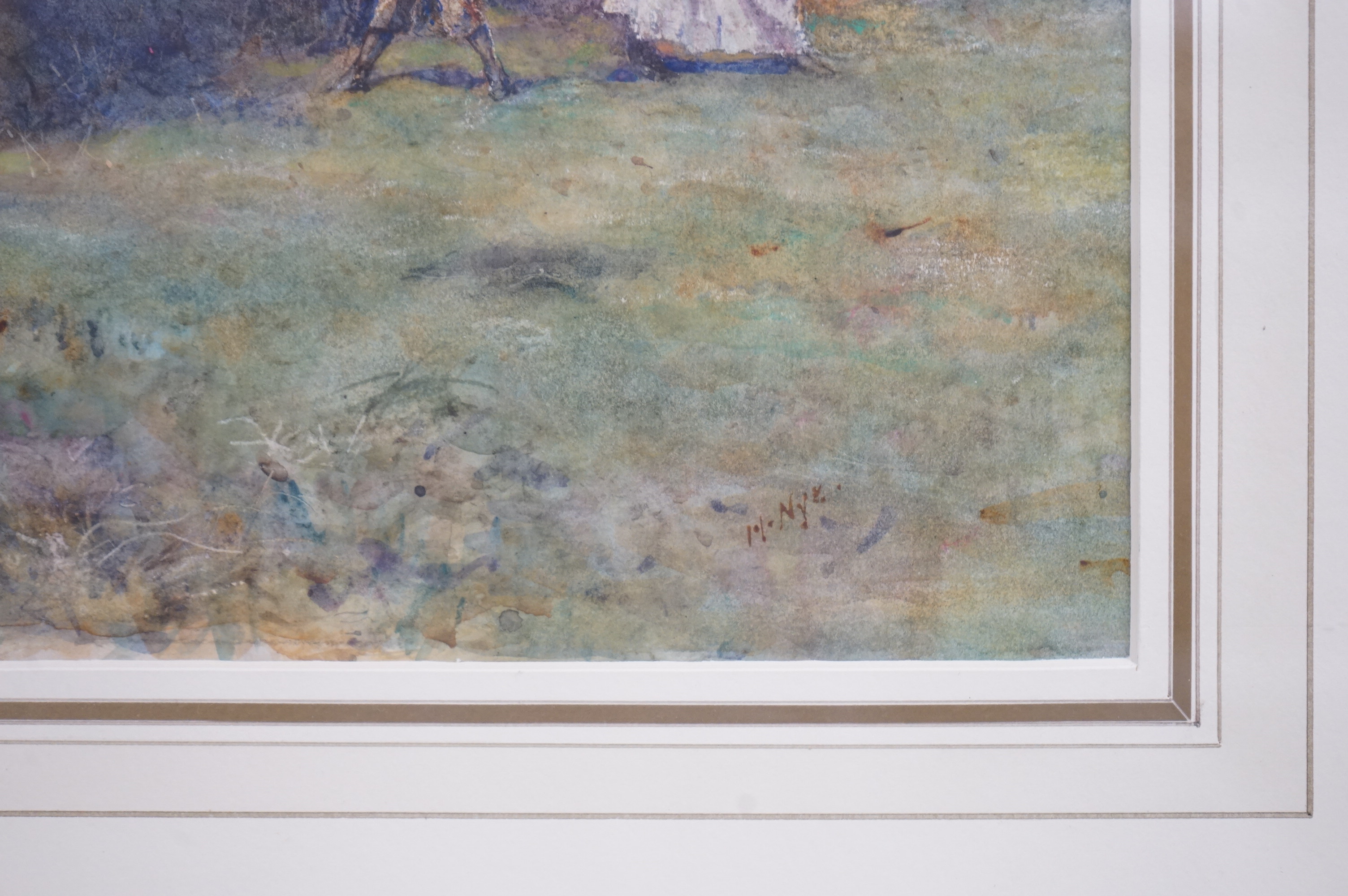 Herbert Nye (exh. 1885-1927), watercolour, ‘Springtime’, signed, details verso, 35 x 30cm